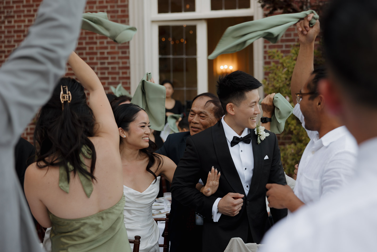 Napkins waving during grand entrance